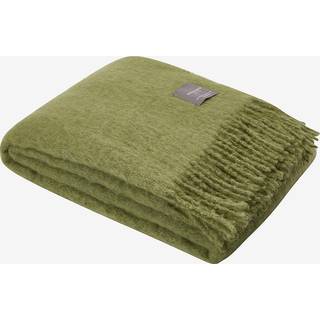 Stackelbergs Mohair Tæppe Valset Frynse 130x170 Cm - Plaider & Tæpper Uld Olive Green - 4138