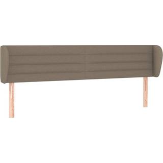 Sengegavl Med Kanter Stof - Gråbrun / 163 x 23 x 78/88 cm