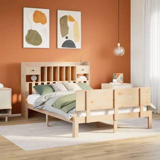 seng med reol uden madras 140x200 cm massivt fyrretræ
