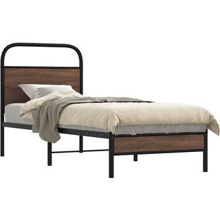 sengeramme 80x200 cm uden madras konstrueret træ brunt eg
