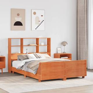 sengeramme uden madras 160x200 cm massivt fyrretræ gyldenbrun