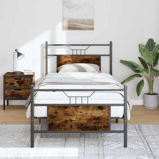 sengeramme 75x190 cm uden madras konstrueret træ røget eg