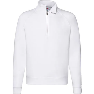 Fruit of the Loom F382 Premium Zip Neck Raglan Sweat White XL