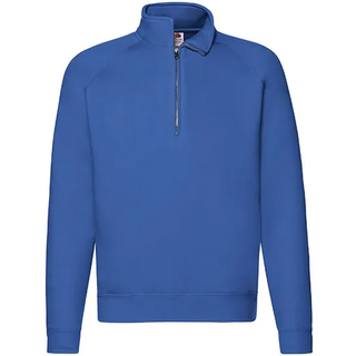 Fruit of the Loom F382 Premium Zip Neck Raglan Sweat Royal Blue XL