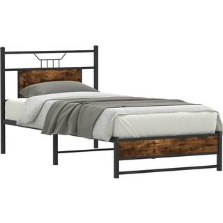 sengeramme 90x200 cm uden madras konstrueret træ røget eg