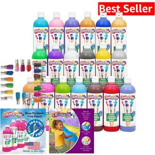 Farve parabenfri vaskbar tempera maling s?t af 19 farver, ikke-giftig maling levende h?ndv?rk maling til b?rn b?rn maling kunst forsyninger malin