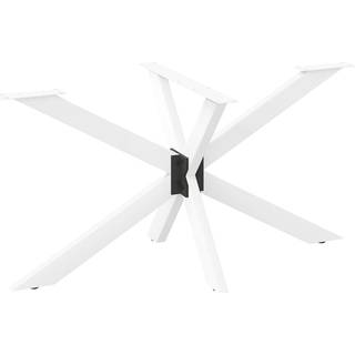 spisebordben edderkopformet hvid 150x78x(72-73) cm stål