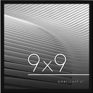 AmericanFlat 9x9 Billedramme med knust -resistent glas - Streamline Collection - tynd grænsefotosamme til væg og bordplade - hængende hardware og