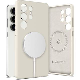 Samsung Galaxy S25 Ultra Tech-Protect flydende silikone cover - MagSafe-kompatibel - Kosmisk Latte