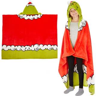 Franco D. Seuss The Grinch Holiday Christmas Kids Bedding Soft Cosy Hooded Throw Tæppe 40 i X 50 in (officielt licenseret produkt)