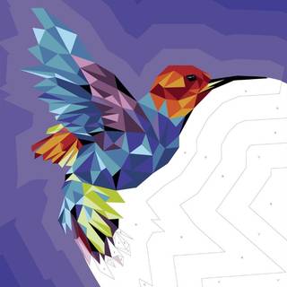 Paint by number/mal efter nummer – kolibri, 28×28 cm + 19 farver & 3 pensler