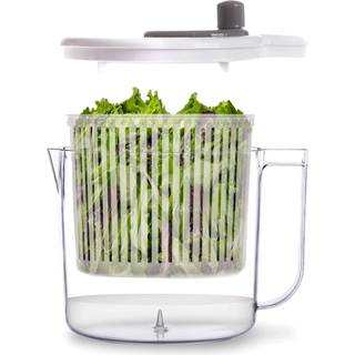 Bino | Salad Spinner - 2.6 Qt | Lille manuel salatspinner med indbygget dr?ningssystem | Saladspinner og vandkande i en | Frugt og gr?ntsagskurvl