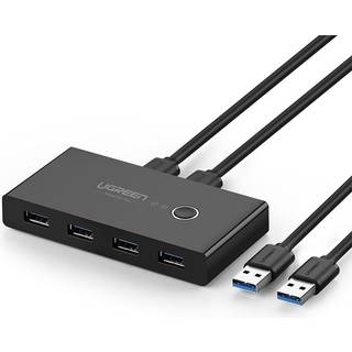 Ugreen switch box HUB 4x USB 3.2 Gen 1 – sort USB-switch til to computere