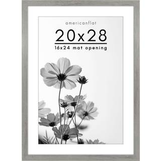 AmericanFlat 20x28 Billedramme med poleret plexiglass - Brug som 16x24 ramme med Mat eller 20x28 ramme uden Mat - Hudson -samling - bred fotoramm