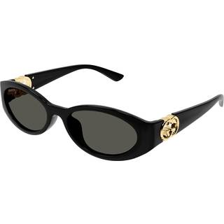 Gucci GG1662SA Asian Fit 001 56 Solbriller Kvinder Black - Black - 56mm