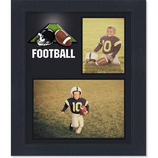 Countryarthouse Fodboldtema Sort tr?ramme og fodbolddekoration Grafik til to fotos, der m?ler 3x5 & 7x5 inches