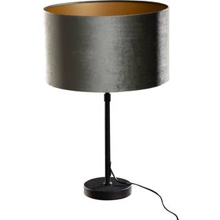 Bordlampe sort med grøn fløjlslampeskærm 35 cm - Parte