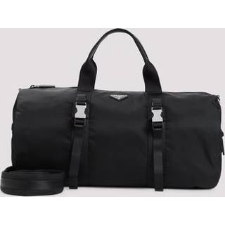 Re-Nylon and Saffiano Leather Duffle Bag in Black - OS
