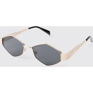 Mens Gold Metal Side Detail Round Sunglasses