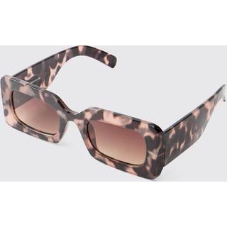 Mens Brown Rectangular Chunky Sunglasses