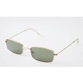Mens Gold Metal Rectangular Sunglasses