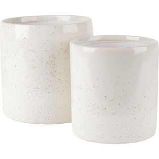 Urtepotte, hvid/rå, sæt af 2