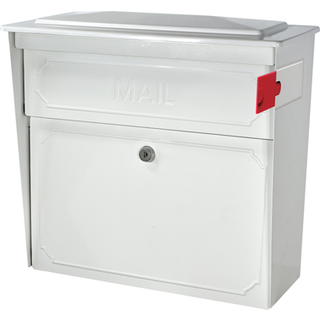 Mail Boss 7179 Townhouse Locking Security Wall Mount Mailbox Alpine White