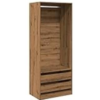 klædeskab 80x50x200 cm konstrueret træ egetræsfarve