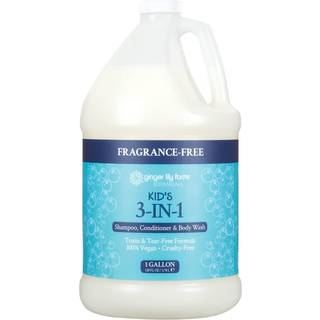 Ingefær Lily Farms Botanicals Kid's 3-i-1 shampoo balsam og kropsvask tåre-fri formel 100% vegansk og grusomhedsfri duftfri 1 gallon (128 fl oz)