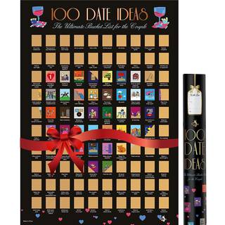 ME TID Glæde de originale 100 -dato -ideer skrabe af plakaten - par Gave - Dato Night Bucket List til par Adventure Challenge Engagement Jubilæum