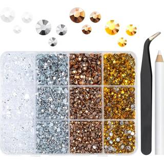 qiipii Gennemsigtig kobber s?lv gylden gel? harpiks rhinestones til udformning af 3 mm 4mm 5mm fladback sten bulk no-hotfix harpiks perler diaman