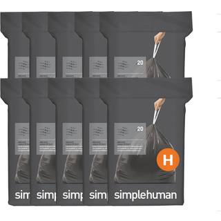 simplehuman Kode H 200 Antal ?gte Odorsorb Custom Fit Liners Sn?reb?nd Lugtabsorberende affaldsposer i dispenserpakker 30-35 liter / 8-9 gallon