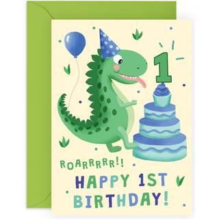 Central 23 f?rste f?dselsdagskort til dreng - dinosaur f?dselsdagskort - alder ?n - 1. f?dselsdagsgaver til b?rn - s?n barnebarn nev? - kommer me