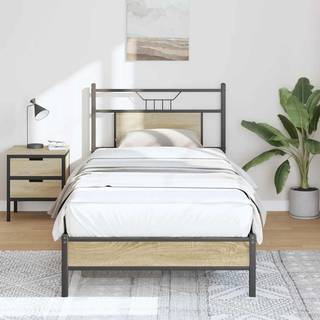 sengeramme 90x190 cm uden madras konstrueret træ sonoma-eg