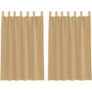Voile-Gardiner Sandfarvet - med stanglommer / 140 x 175 cm