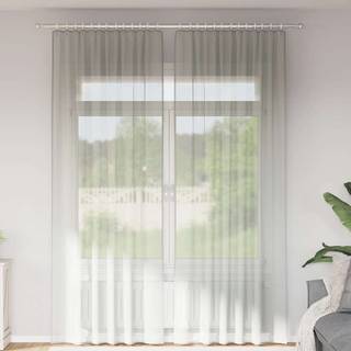 Voile-Gardiner Med Øskner Lysegrå - med løkker / 140 x 260 cm