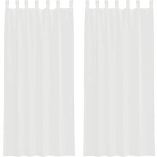 Voile-Gardiner Hvid - med stanglommer / 140 x 225 cm