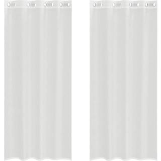 Voile-Gardiner Hvid - med øjeringe / 140 x 245 cm