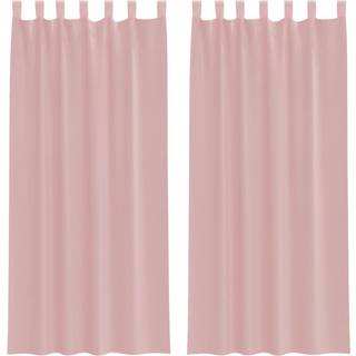 Voile-Gardiner Med Øskner Lyserød - med stanglommer / 140 x 225 cm