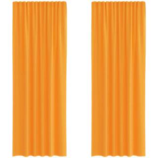 voile-gardiner med løkker 2 stk. 140x260 cm orange