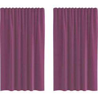 Voile-Gardiner Med Øskner Lilla - med løkker / 140 x 140 cm