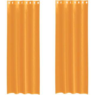 voile-gardiner med øskner 2 stk. 140x300 cm orange