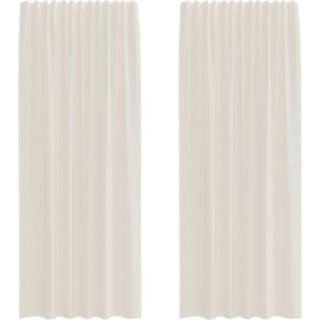 Voile-Gardiner Med Øskner Farvet Creme - med løbegang / 140 x 245 cm