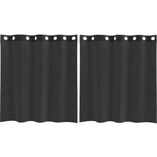 Voile-Gardiner Med Øskner Sort - med øjeringe / 140 x 140 cm