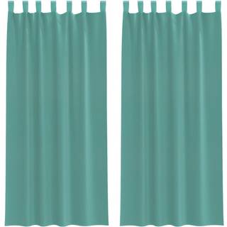 Voile-Gardiner Med Øskner Turkis - med stanglommer / 140 x 225 cm