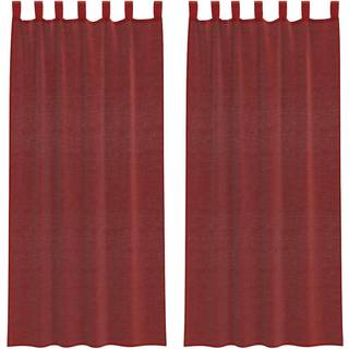 Voile-Gardiner Vinrød - med stanglommer / 140 x 245 cm