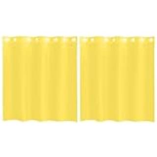 Voile-Gardiner Med Øskner Gul - med øjeringe / 140 x 140 cm