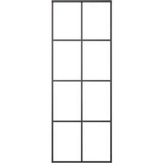 skydedør 76x205 cm sikkerhedsglas og aluminium sort