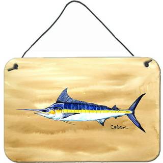 """" Caroline's Treasures 8754DS812 Swordfish on Sandy Beach Wall eller Door Hanging Prints 8 X 12 """" ""Multicolor"" ""