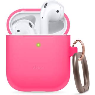 Elago AirPods Hang Case - [Ekstra beskyttelse] [Tilf?jet karabiner] - til AirPods -sagen (Neon Hot Pink)